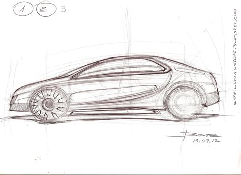 Car sketch tutorial the side view by Luciano Bove – www.lucianobove.com