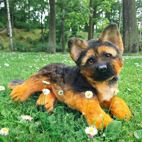 GERMAN SHEPHERD Puppy Realistic Stuffed Animal Toy - Etsy