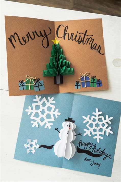 DIY Pop Up Christmas Cards (2 Ways) | Tree Card & Snowman Card