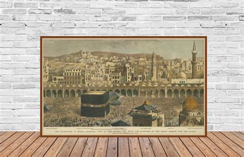 Antique Map the Pilgrimage to Mecca, Fine Reproduction, Vintage Decor, Fine Art Print - Etsy