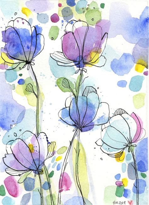 Pin by Ruth Josephson on Art, Line and Wash | Wildflower paintings, Watercolor flower art ...