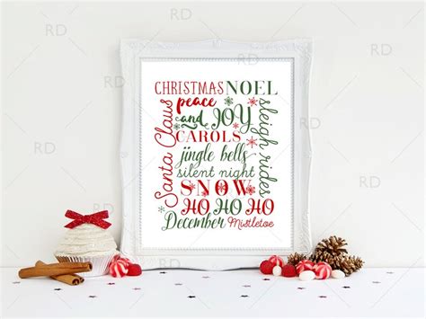 Christmas Word Art PRINTABLE Wall Art / Christmas Typography | Etsy