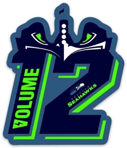 Seattle Seahawks Volume 12 "12th Man" w/ Seahawk Logo Type Die-Cut MAGNET | eBay