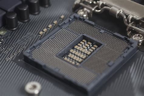 Intel LGA 1151 Cpu Socket on Motherboard Computer PC Stock Photo - Image of crisps ...