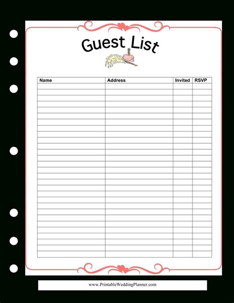 Guest List Spreadsheet in Free Wedding Guest List Spreadsheet Templates At — db-excel.com