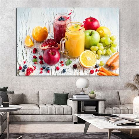 Modern Colorful Fruit Poster Wall Art Canvas Painting Abstract Picture Wall Decor For Home ...