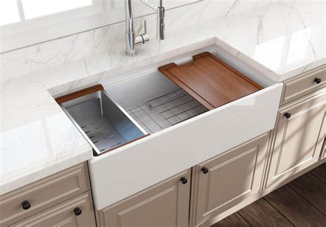 Bocchi Contempo 36" Fireclay Workstation Farmhouse Sink with Accessori – The Sink Boutique