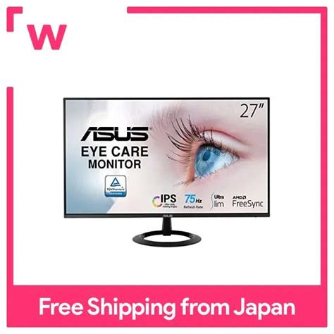 ASUS monitor Eye Care VZ27EHE 27 inch / full D / IPS / 75Hz / 1ms / thinness 6.5mm / HDMI, D-sub ...