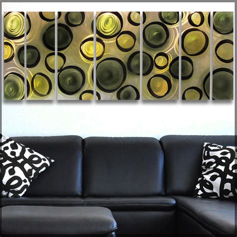 Green Metal Wall Sculpture Large Metal Wall Art Modern Circle