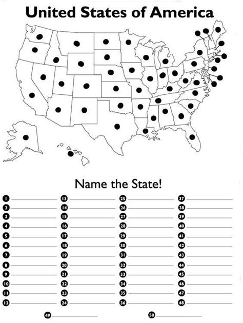 Us States Blank Map Quiz