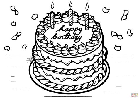 Birthday Cake coloring page | Free Printable Coloring Pages | Free printable coloring pages ...