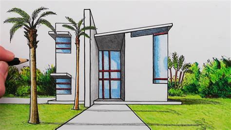 Modern House Drawing Easy - bmp-dolla