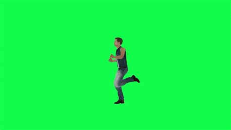 Man Running Green Screen Stock Video Footage for Free Download