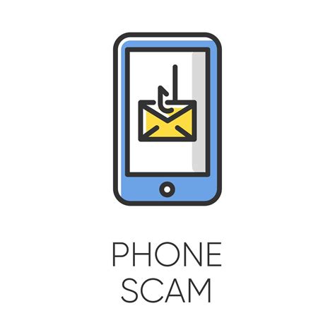 Phone scam color icon. Communications fraud. One-ring trick. Smishing, SMS phishing. Telephone ...