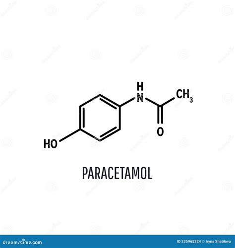 Paracetamol Structure Background Cartoon Vector | CartoonDealer.com #183089293