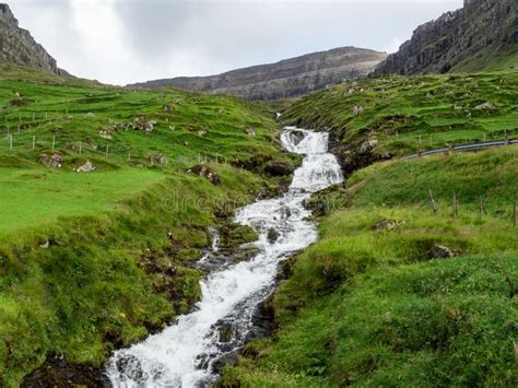 Faroe Islands is the Land of the Waterfalls. Stock Image - Image of fields, mountains: 176955367