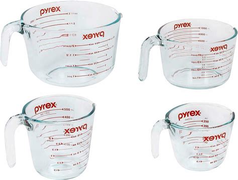 Pyrex 4 Pieces Glass Stackable Measuring Cup Set