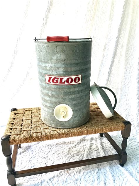 Vintage Igloo Metal Water Cooler 3 Gallon Galvanized Water | Etsy