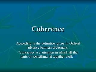 Coherence | PPT