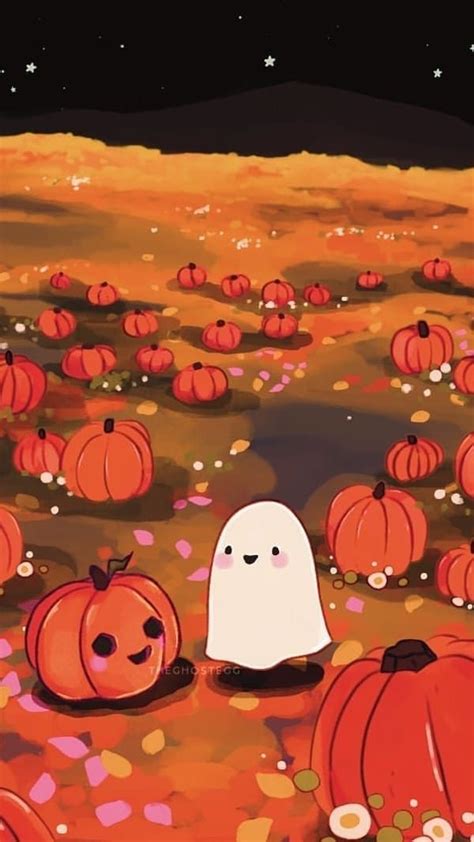 cute halloween wallpaper: ghost and pumpkins Autumn Phone Wallpaper, Halloween Wallpaper Iphone ...