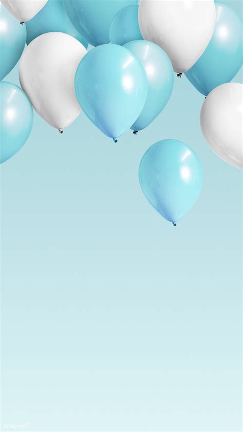 Pastel blue balloons mobile phone wallpaper | premium image by rawpixel.com / HwangMangjoo Phone ...