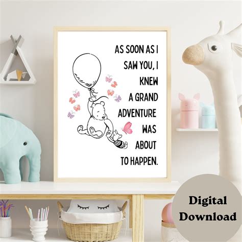 Pooh Piglet Grand Adventure Quote Wall Art Digital Download - Etsy