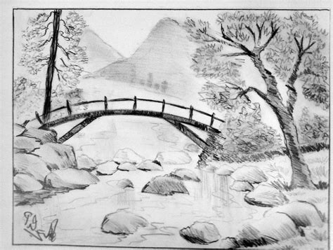 Easy Pencil Sketch Drawing Of Scenery - Drawing Art Ideas