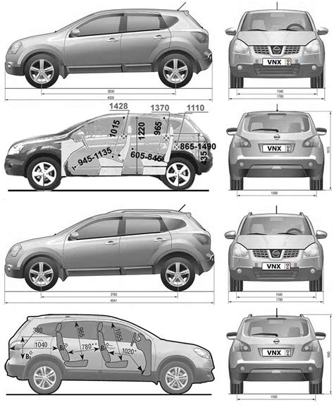 Dimensions du nissan qashqai