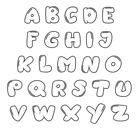 Bubble Letters Alphabet | Bubble letter fonts, Lettering fonts, Bubble letters