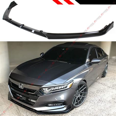 Black 3pcs Front Lip Splitter Bumper for Honda Accord Sedan 2018 2019 Trim Protection Splitter ...