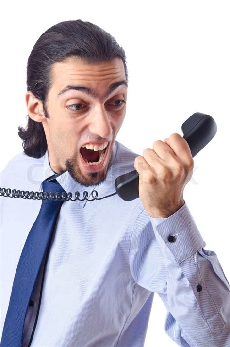 Angry businessman on the phone | Stock image | Colourbox