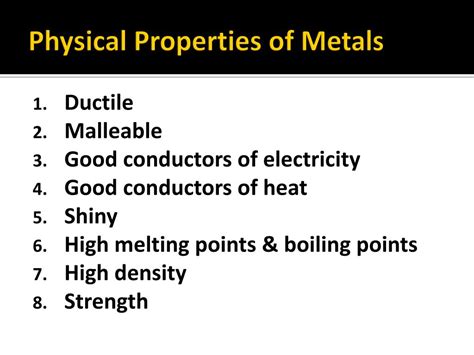 What Are Characteristics Of Metals