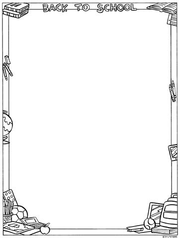 School Borders Free Printable Coloring Pages