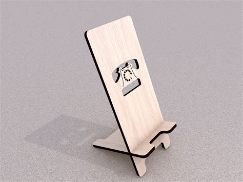 Phone Stand Laser Cut File. Phone Holder SVG File. Mobile Phone Wooden ...