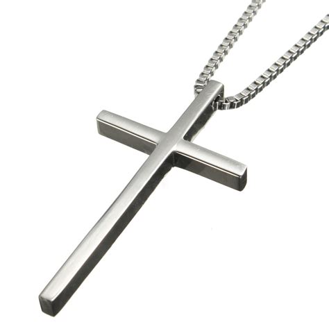 Stainless Steel Cross Pendant Silver Necklace Chain | Alexnld.com