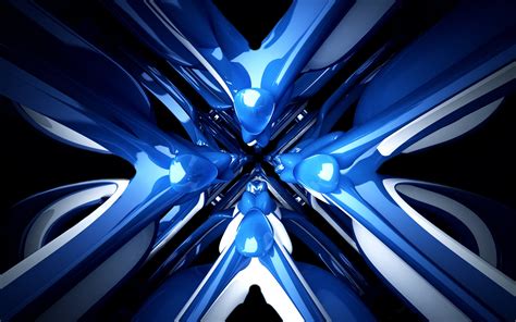 Blue and white abstract art, abstract, digital art, blue HD wallpaper | Wallpaper Flare