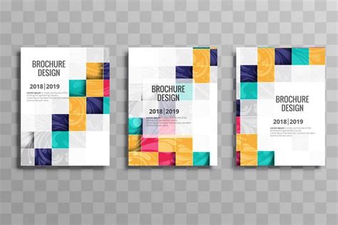 Abstract colorful mosaic business brochure template set vector 246919 Vector Art at Vecteezy