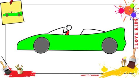 How to draw a race car EASY & SIMPLE step by step for kids, children - YouTube