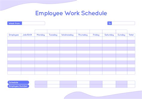 Blank Employee Schedules - 20 Free PDF Printables | Printablee