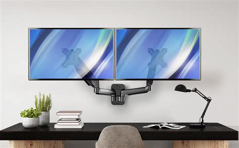 HUANUO Monitor Wall Mount, Dual Monitor Stand Gas Spring Vesa Wall Mount for 17 to 27 Inch Flat ...