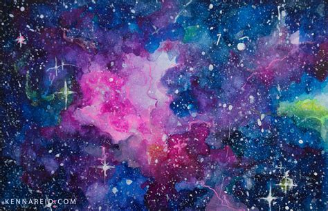 Watercolor Galaxy Painting by Kenna Reid | Nebula painting, Painting galaxy acrylic, Painting galaxy