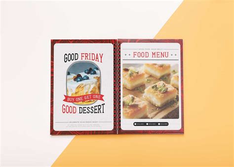 Modern Restaurant Book Menu Design Template - 99Effects