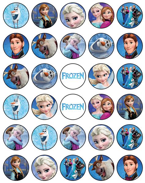 Buy 30 x Edible Cupcake Toppers – Frozen Themed Anna and Elsa Party Collection of Edible Cake ...