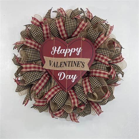 Happy Valentines Day Heart Wreath - Etsy