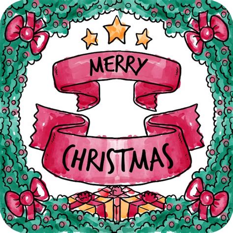 Free Vector | Watercolor christmas wreath card