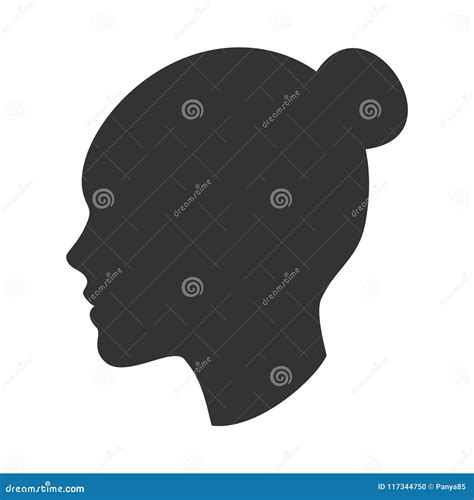 Silhouette of Female Head, Woman Face in Profile, Side View Stock Vector - Illustration of shape ...