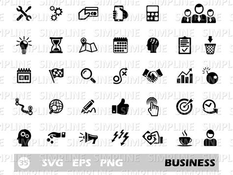 BUSINESS ICON SET Svg Eps Png - Etsy