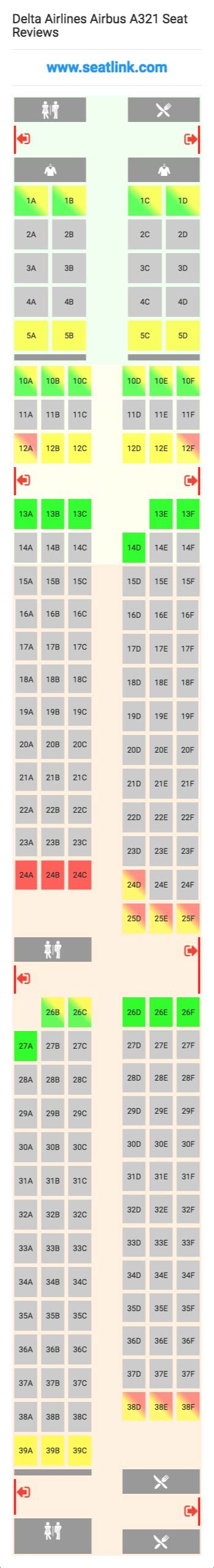 Delta Airlines Airbus A321 Seating Chart - Updated June 2022 - SeatLink