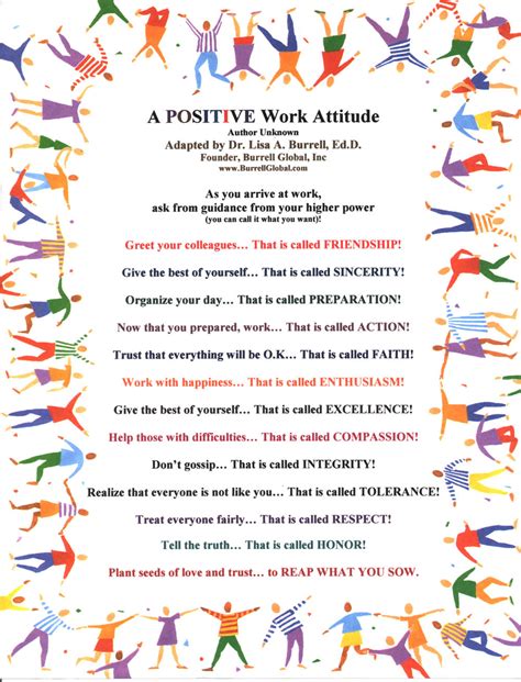 A Positive Work Attitude