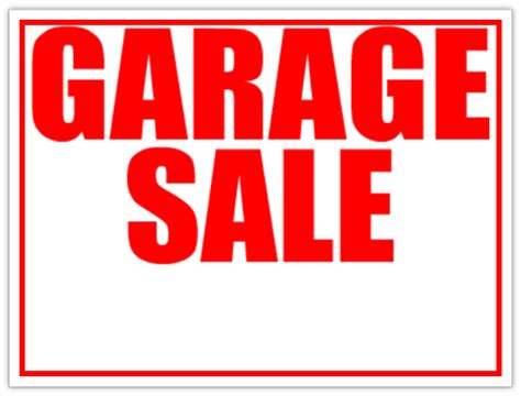 Garage Sale Lawn Sell Sign - Red Yard Sale Signs